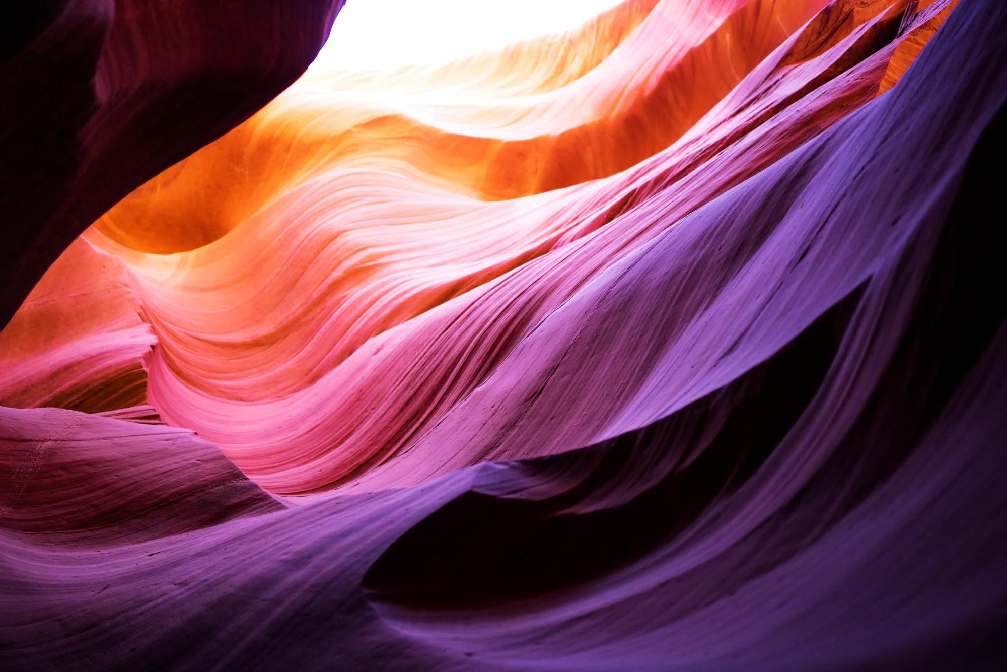 Layered rock strata in warm light