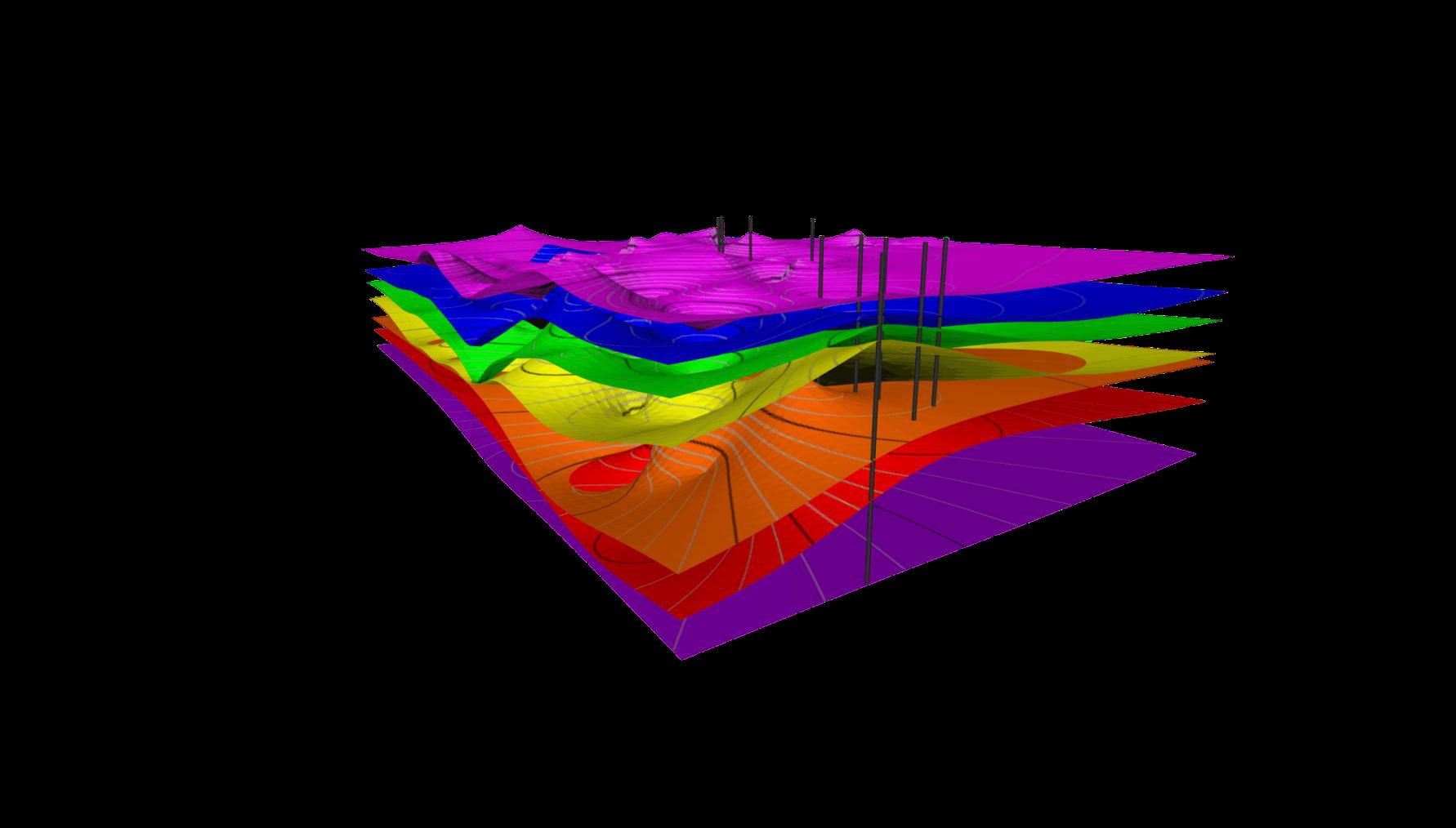 3D geological model from reprocessed seismic data